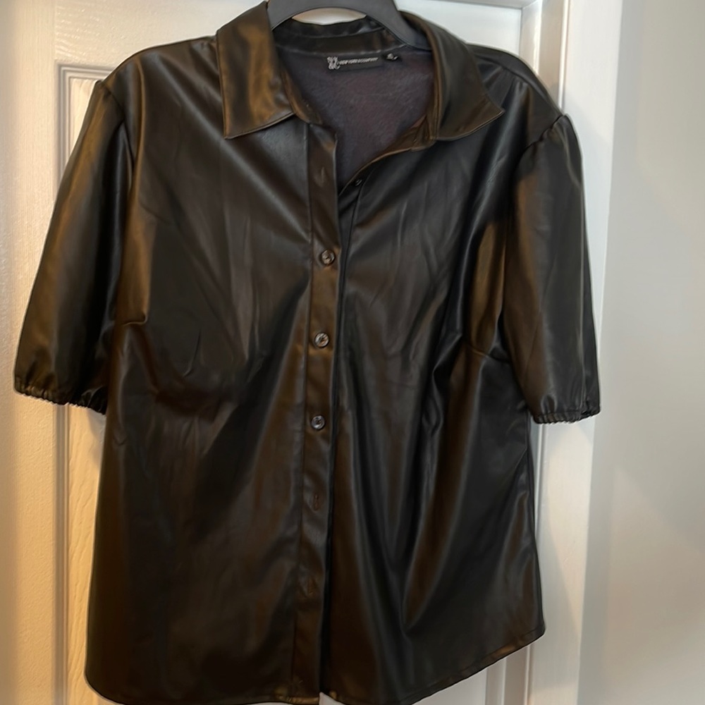 Faux Leather Shirt
